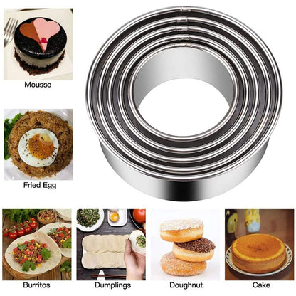 Biscuit Cookie Cutters Set, Stainless Steel Circle Round Cookie Biscuit Cutters in Graduated Sizes Shape V1189-LWWAL-20260401-05999
