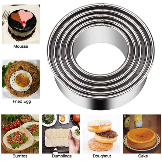 Biscuit Cookie Cutters Set, Stainless Steel Circle Round Cookie Biscuit Cutters in Graduated Sizes Shape V1189-LWWAL-20260401-05999