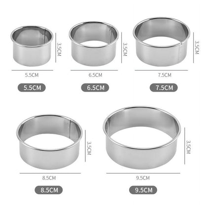 Biscuit Cookie Cutters Set, Stainless Steel Circle Round Cookie Biscuit Cutters in Graduated Sizes Shape V1189-LWWAL-20260401-05999