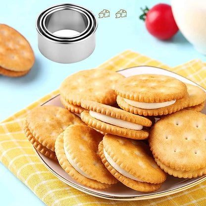 Biscuit Cookie Cutters Set, Stainless Steel Circle Round Cookie Biscuit Cutters in Graduated Sizes Shape V1189-LWWAL-20260401-05999