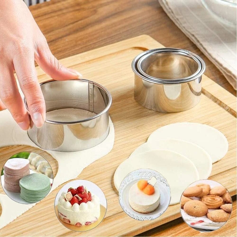 Biscuit Cookie Cutters Set, Stainless Steel Circle Round Cookie Biscuit Cutters in Graduated Sizes Shape V1189-LWWAL-20260401-05999