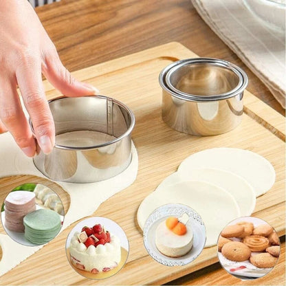 Biscuit Cookie Cutters Set, Stainless Steel Circle Round Cookie Biscuit Cutters in Graduated Sizes Shape V1189-LWWAL-20260401-05999