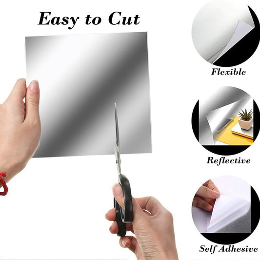 12-Pack Acrylic Flexible Mirror Stickers Set - 6x6 Inch Self-Adhesive Safe Non-Glass Tiles For Living V1189-LWWAL-20260401-06003