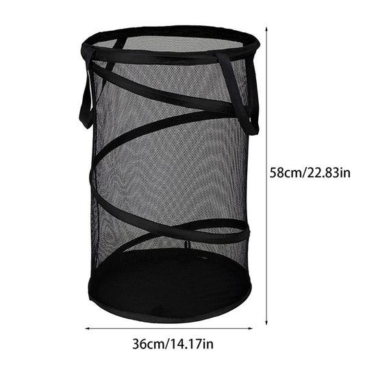 Large Collapsible Laundry Basket, Heavy Duty Foldable Mesh Pop Up Hamper with Handles for Laundry Room, V1189-LWWAL-20260401-06012