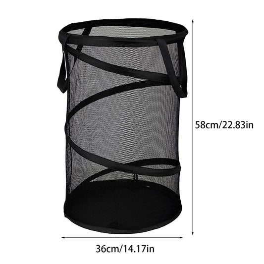 Large Collapsible Laundry Basket, Heavy Duty Foldable Mesh Pop Up Hamper with Handles for Laundry Room, V1189-LWWAL-20260401-06013