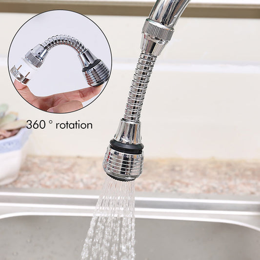 Flexible Faucet Sprayer Attachment, Heavy Duty 360 degrees Kitchen Sink Aerator, Extender ABS Polished Chrome V1189-LWWAL-20260401-06017