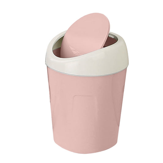 Plastic Mini Trash Can, Heavy Duty Wastebasket with Lid, Tiny Bathroom Trash Can with Swing lid, Small V1189-LWWAL-20260401-06024