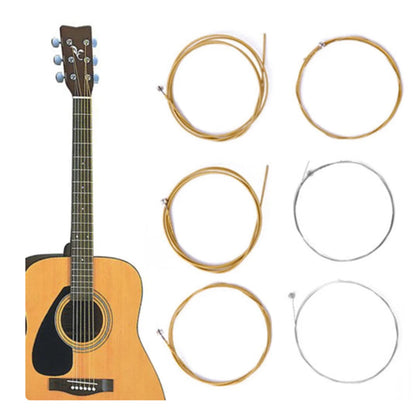 6 Sets Acoustic Guitar Strings,Acoustic Guitar Strings Well Balanced Tone Light Tension Guitar Replacement V1189-LWWAL-20260401-06039