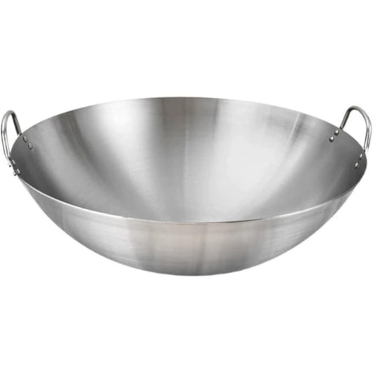 Double Handle Wok, Heavy Duty Stainless Steel Wok Fry Pan, Large Capacity Saute Pan, Multipurpose Stewpot V1189-LWWAL-20260401-06068
