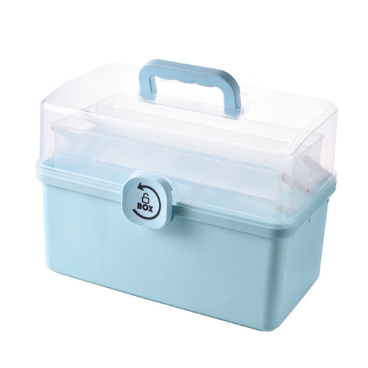 Medicine Storage Box, 3-Tier Foldable Tray Medicine Storage Containers, Removable Pill Case & Handled, Empty V1189-LWWAL-20260401-06108