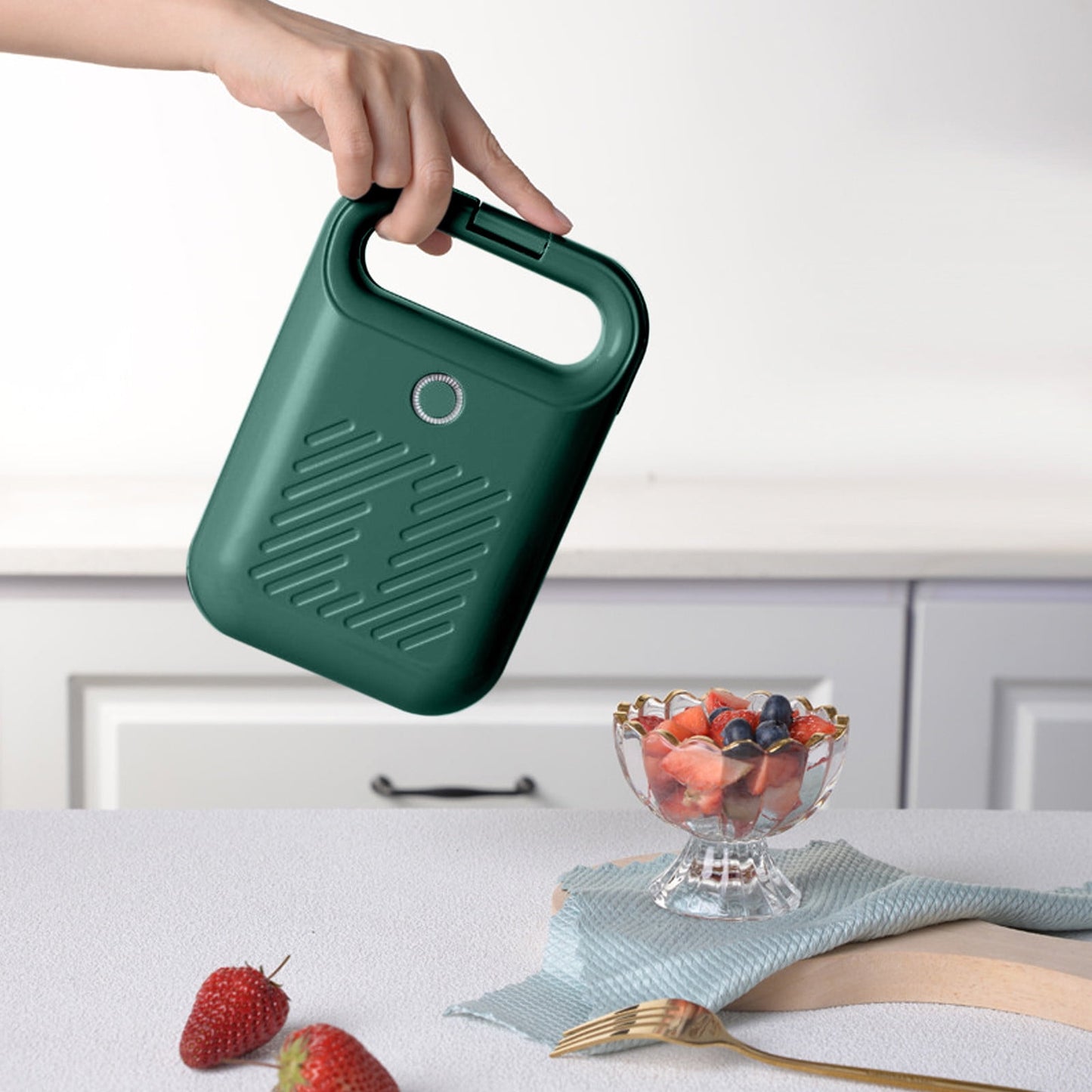 Mini Waffle Maker Machine,Sandwich Iron Maker Press Toaster Grilled Cheese Breakfast,Compact Design LED V1189-LWWAL-20260401-06115