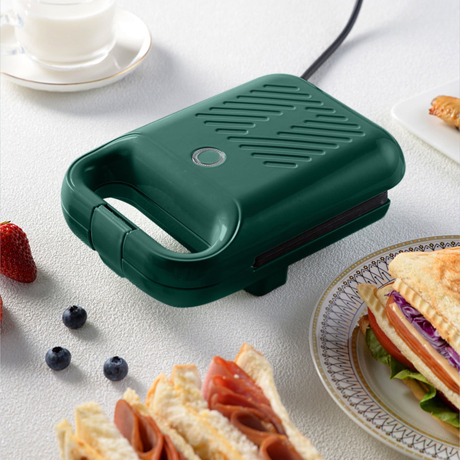 Mini Waffle Maker Machine,Sandwich Iron Maker Press Toaster Grilled Cheese Breakfast,Compact Design LED V1189-LWWAL-20260401-06115