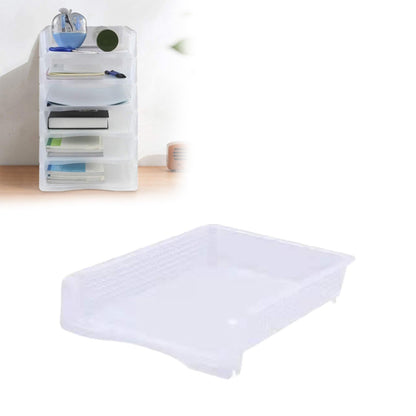 Stackable Paper Trays, Heavy Duty Rectangular Plastic Desk Holder Desktop Document File Organizer Storage V1189-LWWAL-20260401-06126