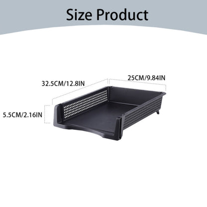 Stackable Paper Trays, Heavy Duty Rectangular Plastic Desk Holder Desktop Document File Organizer Storage V1189-LWWAL-20260401-06126