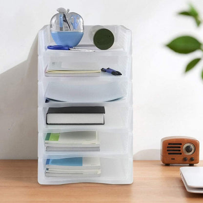 Stackable Paper Trays, Heavy Duty Rectangular Plastic Desk Holder Desktop Document File Organizer Storage V1189-LWWAL-20260401-06127