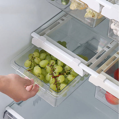 Refrigerator Pull Out Bin,Snap On Drawer Fridge Mate,Fridge Storage Box/Drawers/Rack, Refrigerator Bin Home V1189-LWWAL-20260401-06131
