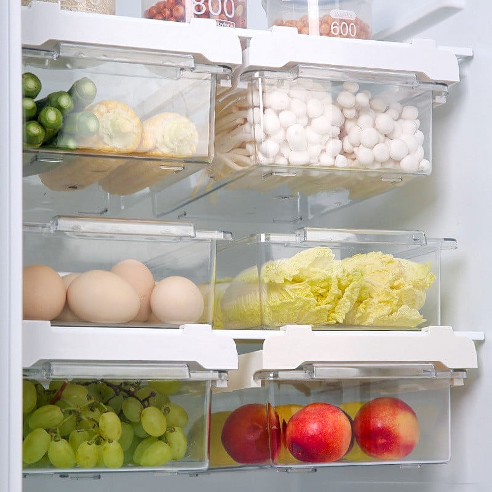 Refrigerator Pull Out Bin,Snap On Drawer Fridge Mate,Fridge Storage Box/Drawers/Rack, Refrigerator Bin Home V1189-LWWAL-20260401-06131