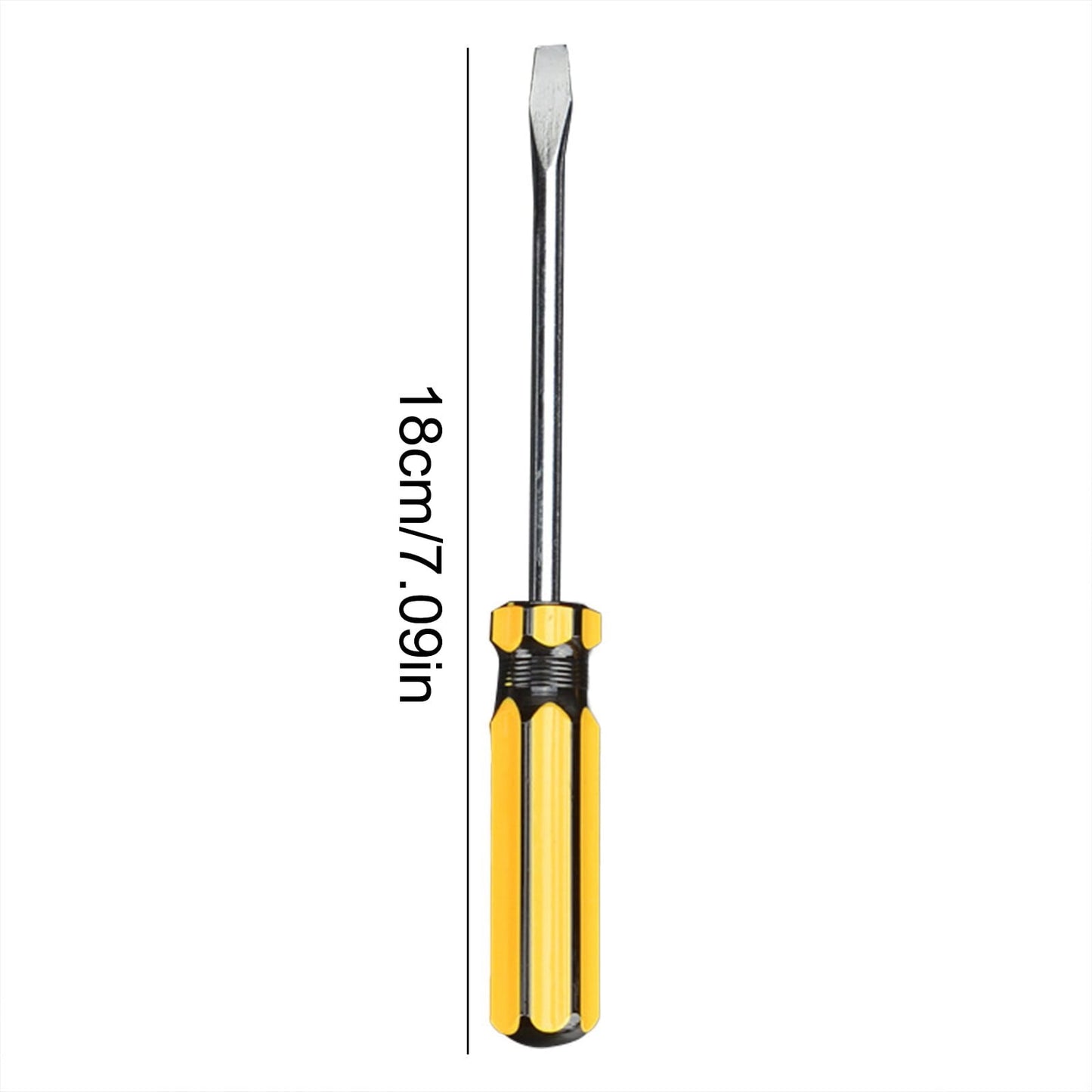 Metric Steel Flathead Screwdriver with PVC Handle,Single-Use Hardware Tool,3.3" Durable Flat-Tip Screwdriver V1189-LWWAL-20260401-06142