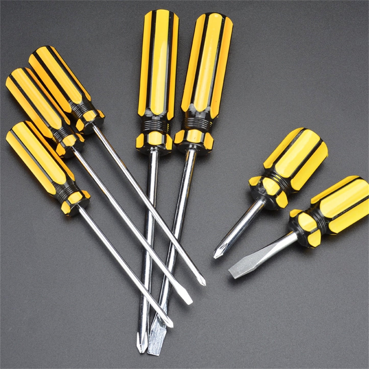 Metric Steel Flathead Screwdriver with PVC Handle,Single-Use Hardware Tool,3.3" Durable Flat-Tip Screwdriver V1189-LWWAL-20260401-06142