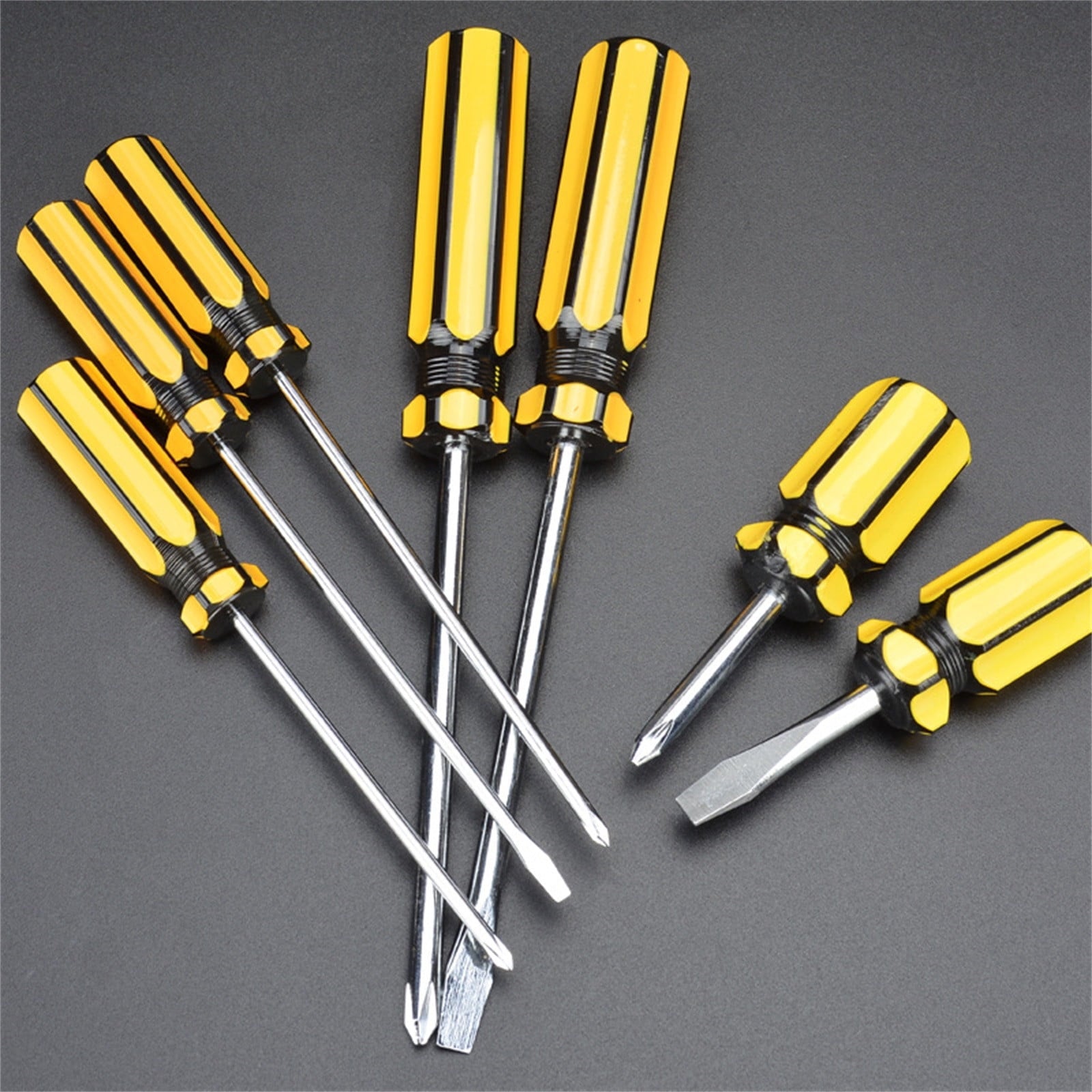 Metric Steel Flathead Screwdriver with PVC Handle,Single-Use Hardware Tool,3.3" Durable Flat-Tip Screwdriver V1189-LWWAL-20260401-06142