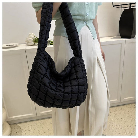 Puffer Tote Bag for Women, Quilted Crossbody Bubble Shoulder Bag, Soft Cloud Lightweight Puffy Handbag, V1189-LWWAL-20260401-06160
