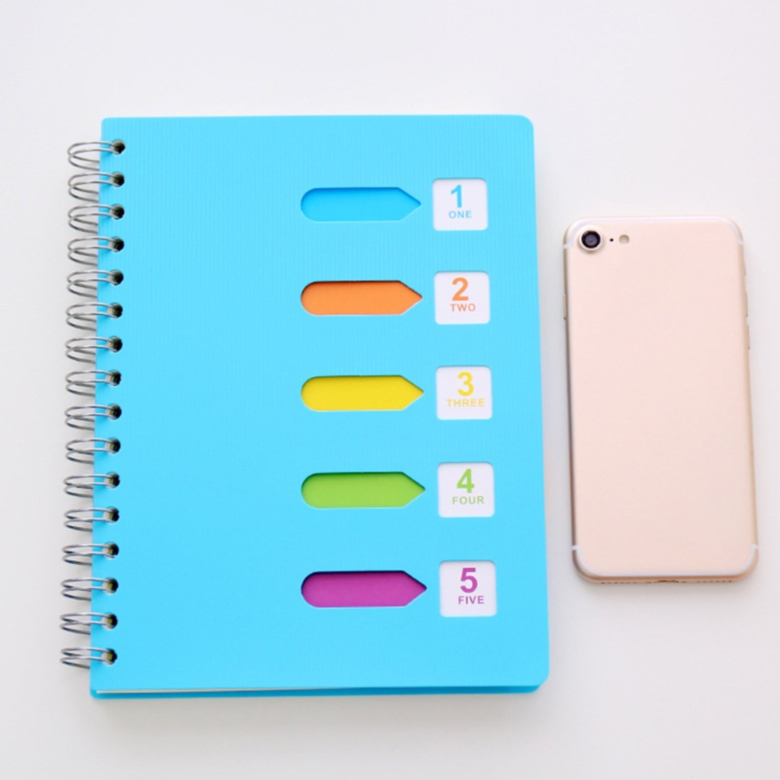 5 Subject Notebook College Ruled,Small Spiral Notebook 5x7 with Removable Divider Tabs, Lined Spiral Notebook V1189-LWWAL-20260401-06162