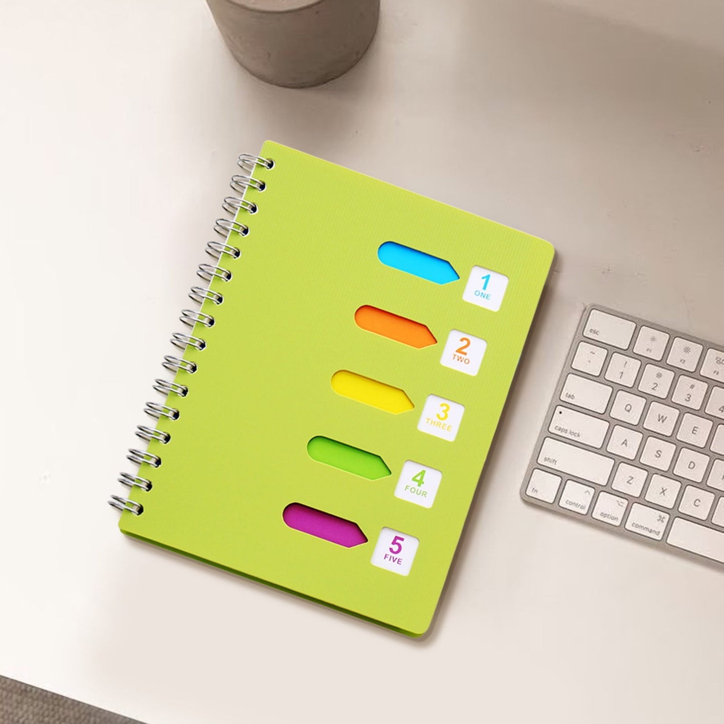 5 Subject Notebook College Ruled,Small Spiral Notebook 5x7 with Removable Divider Tabs, Lined Spiral Notebook V1189-LWWAL-20260401-06162