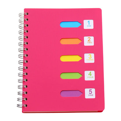 5 Subject Notebook College Ruled,Small Spiral Notebook 5x7 with Removable Divider Tabs, Lined Spiral Notebook V1189-LWWAL-20260401-06163