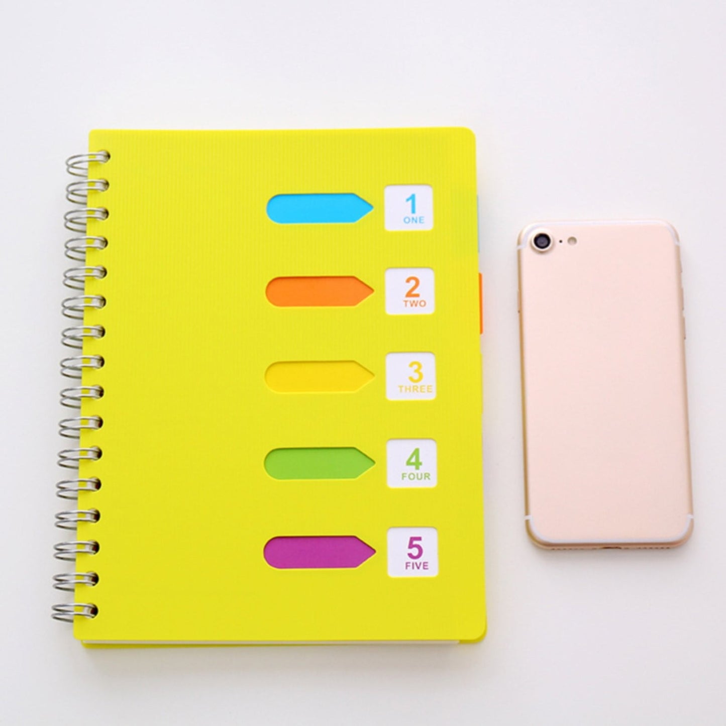 5 Subject Notebook College Ruled,Small Spiral Notebook 5x7 with Removable Divider Tabs, Lined Spiral Notebook V1189-LWWAL-20260401-06163