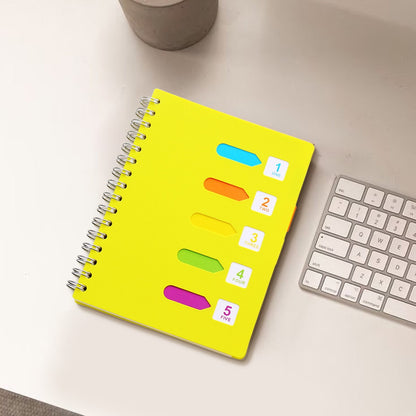 5 Subject Notebook College Ruled,Small Spiral Notebook 5x7 with Removable Divider Tabs, Lined Spiral Notebook V1189-LWWAL-20260401-06163