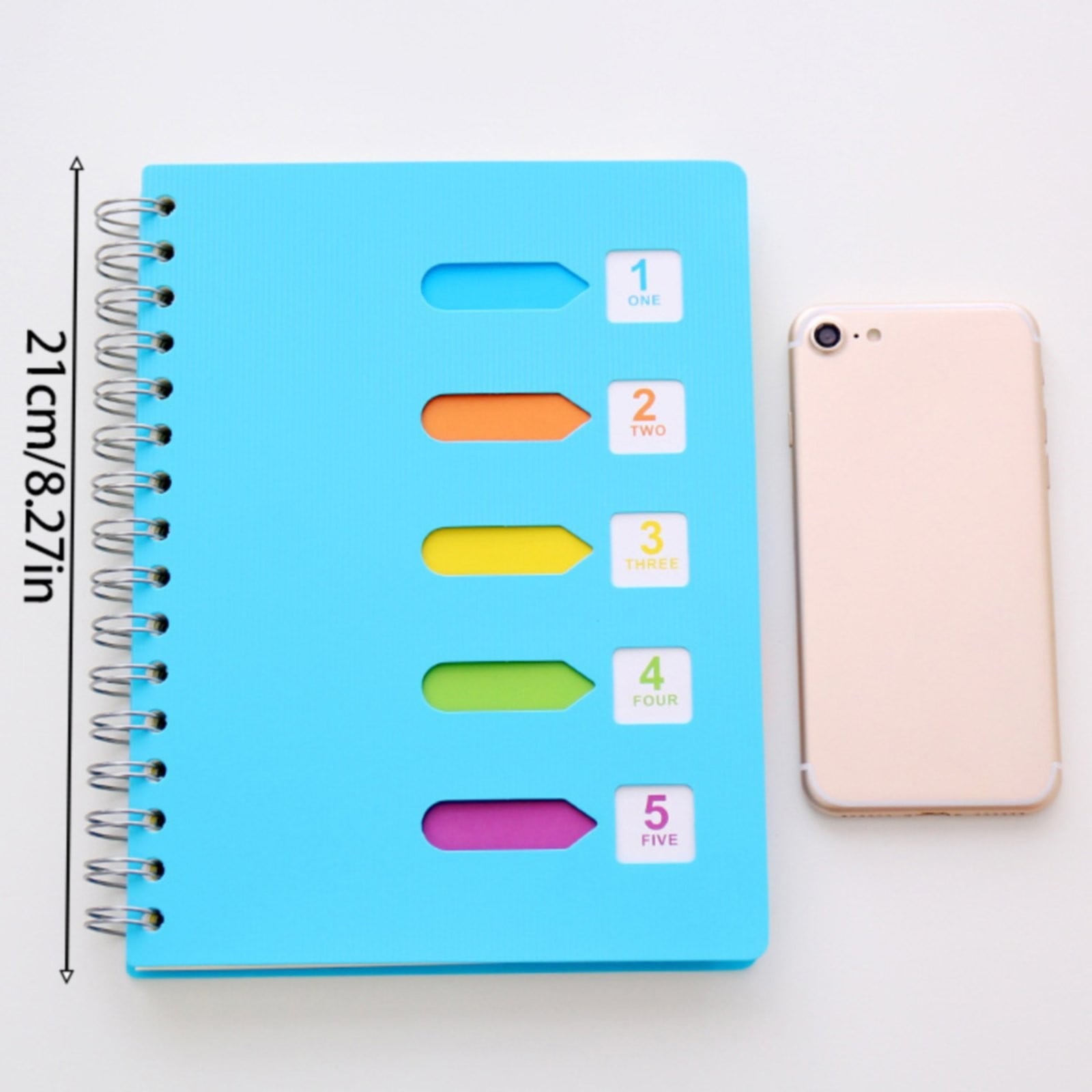 5 Subject Notebook College Ruled,Small Spiral Notebook 5x7 with Removable Divider Tabs, Lined Spiral Notebook V1189-LWWAL-20260401-06164