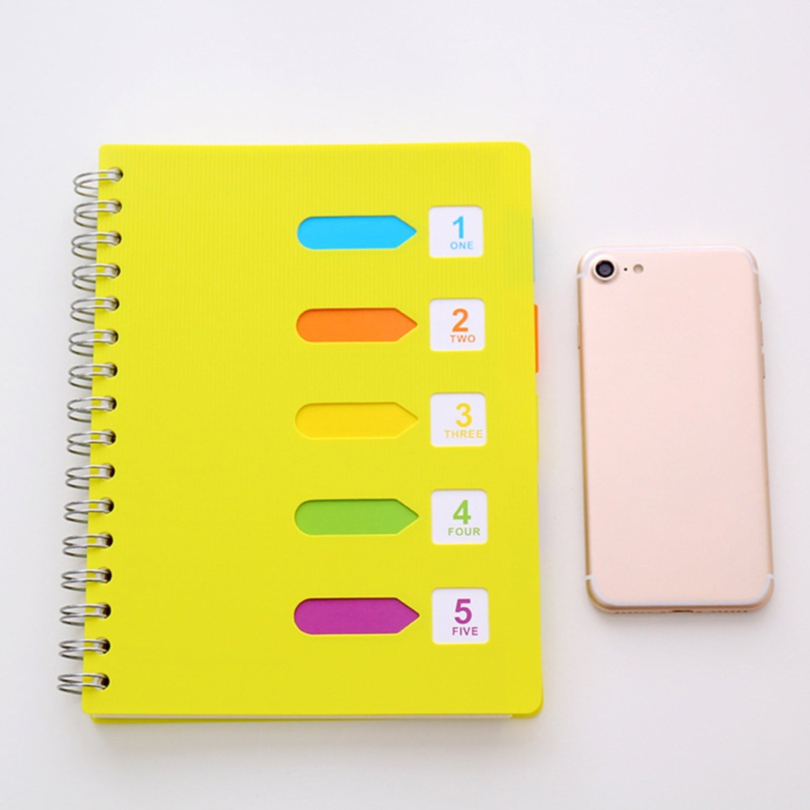 5 Subject Notebook College Ruled,Small Spiral Notebook 5x7 with Removable Divider Tabs, Lined Spiral Notebook V1189-LWWAL-20260401-06164