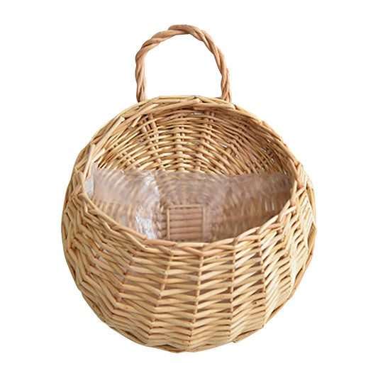Wicker Storage Basket with Handles,Wall Pot Hanging Basket Storage Small Wicker Basket, Woven Handmade Basket V1189-LWWAL-20260401-06173