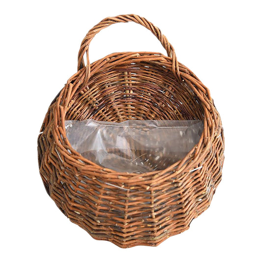 Wicker Storage Basket with Handles,Wall Pot Hanging Basket Storage Small Wicker Basket, Woven Handmade Basket V1189-LWWAL-20260401-06174