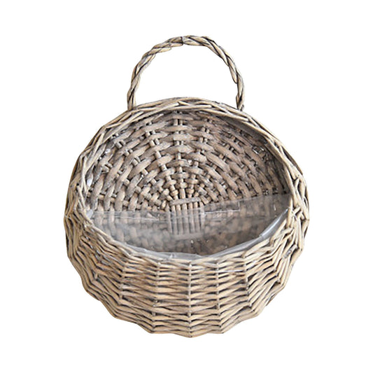 Wicker Storage Basket with Handles,Wall Pot Hanging Basket Storage Small Wicker Basket, Woven Handmade Basket V1189-LWWAL-20260401-06175