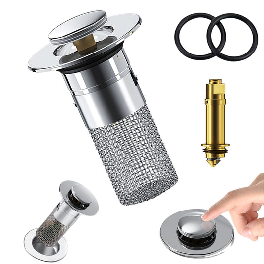 Bathroom Sink Stopper, Heavy Duty Hair Catcher, Pop Up Sink Drain Filter, for Bathroom Sink Stopper V1189-LWWAL-20260401-06188
