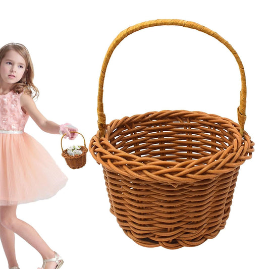 1 Piece Mini Small Wicker Basket,Wedding Flower Basket,3.14x1.96x5.51"Basket for Flower,Hand Woven Flower V1189-LWWAL-20260401-06191