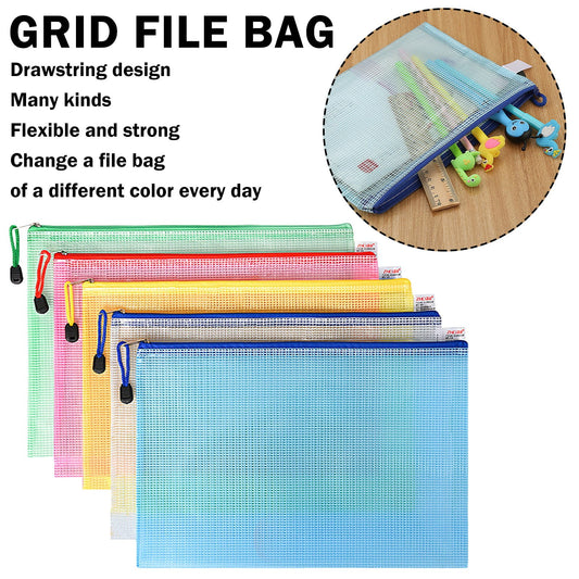 Zipper Mesh Document Pouch, 13.39x9.06 Inch/A4, Plastic Water-Resistant File Bags, for Office Supplies, V1189-LWWAL-20260401-06199