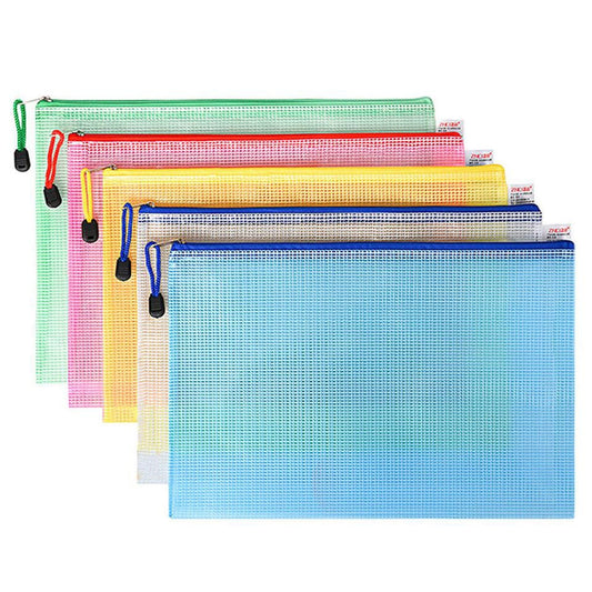 Zipper Mesh Document Pouch, 13.39x9.06 Inch/A4, Plastic Water-Resistant File Bags, for Office Supplies, V1189-LWWAL-20260401-06200