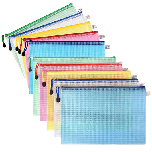 Zipper Mesh Document Pouch, 13.39x9.06 Inch/A4, Plastic Water-Resistant File Bags, for Office Supplies, V1189-LWWAL-20260401-06201