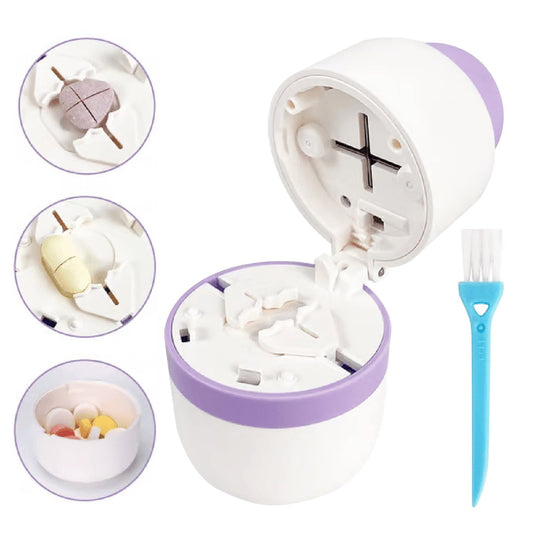 3-in-1 Pill Crusher and Pill Cutter with Storage Compartment for Tablets, Pill Grinder Fine Powder, Pill V1189-LWWAL-20260401-06256