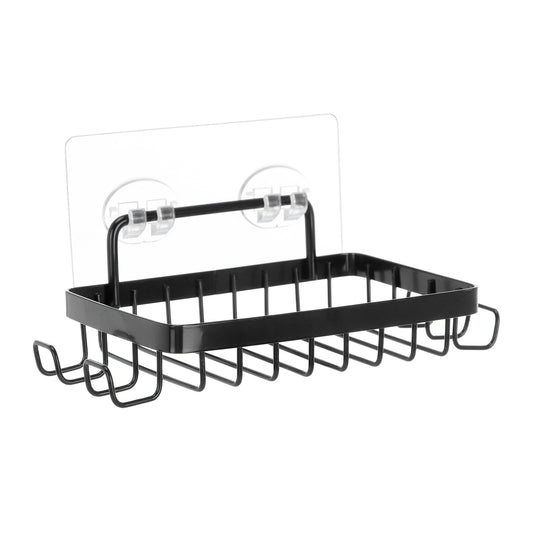 Shower Soap Holder with 4 Hooks, Stainless Steel Adhesive Soap Dish, Wall Mounted Draining Soap Holder for V1189-LWWAL-20260401-06261