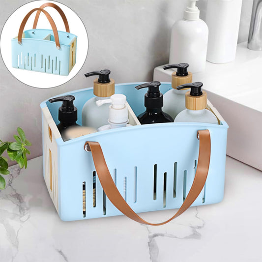 Cotton Woven Basket with PU Leather Handle, Clothes Toys Candy Gifts Cotton Rope Organizer, Living Room V1189-LWWAL-20260401-06297