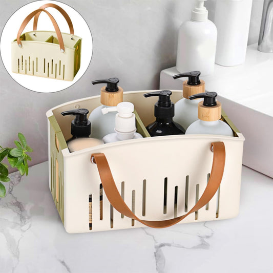 Cotton Woven Basket with PU Leather Handle, Clothes Toys Candy Gifts Cotton Rope Organizer, Living Room V1189-LWWAL-20260401-06300