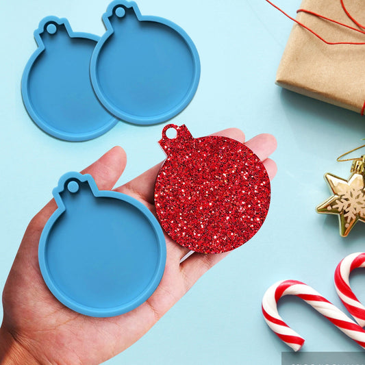 Christmas Ornaments Resin Molds, 1 Pcs Round Resin Ornaments Molds, Epoxy Pendant Casting Molds, Silicone V1189-LWWAL-20260401-06341