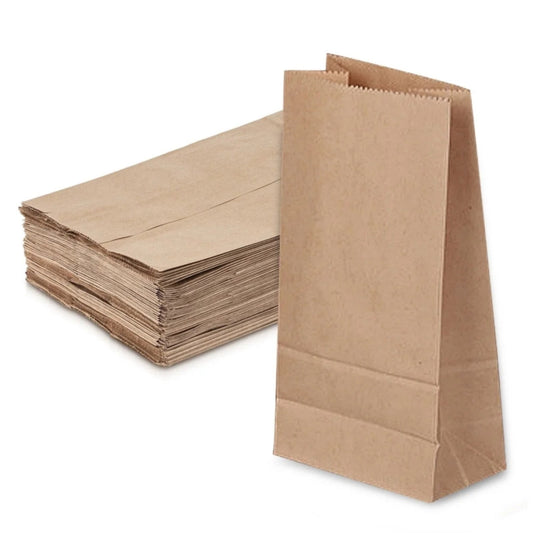 Paper Grocery Bags (50 Pcs Bulk) Heavy Duty Brown Paper Bag, Large Grocery Kraft Sacks, for Takeout, V1189-LWWAL-20260401-06344