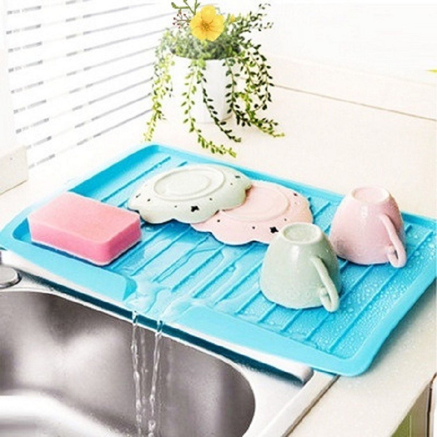 Large Rectangular Kitchen Drying Tray with Drain Holes,Sturdy Plastic for Fruit,Vegetable,and Dish V1189-LWWAL-20260401-06351