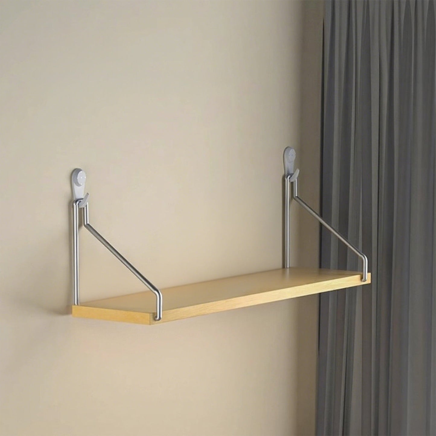 No-Drill Wall-Mounted Shelf with Adhesive Strips and Damage-Free Nails,Easy Installation on Any Wall V1189-LWWAL-20260401-06374