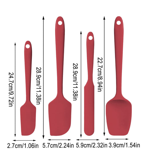 Silicone Spatula Set of 4,Heat-Resistant Up to 450 degrees F for Baking and Cooking,Food-Grade Flexible V1189-LWWAL-20260401-06377