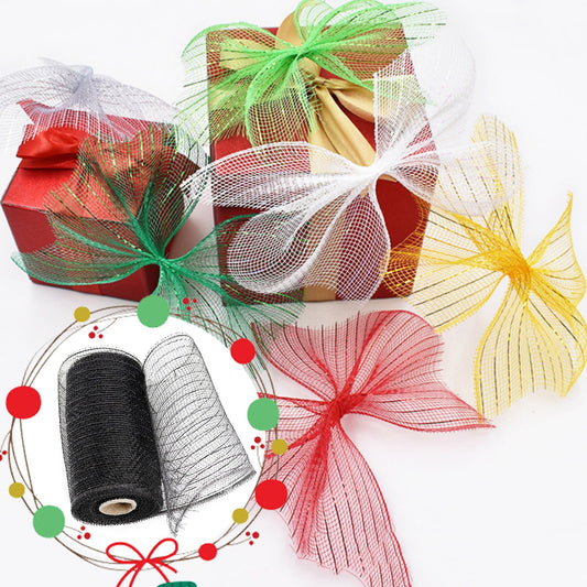 Poly Mesh Ribbon,6x338 Inch,Red Foil Mesh for Wreaths,Swags and Christmas Tree Decoration Ribbli Metallic V1189-LWWAL-20260401-06396